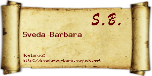 Sveda Barbara névjegykártya